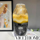 Sand Blowing Handmade Art Glass Vase – High-Grade Medieval Style
