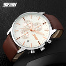 Skmie Men's Watch Leather Waterproof