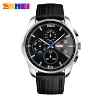 Skmie Men's Watch Leather Waterproof