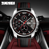 Skmie Men's Watch Leather Waterproof