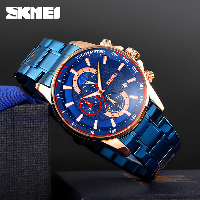 Skmie Men's Watch Stainless Steel Waterproof