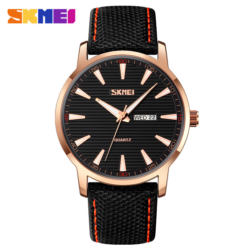 Skmie Men's Watch Leather Waterproof