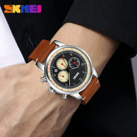 Skmie Men's Watch Leather Waterproof