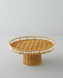 PEARL PLASTIC RATTAN CAKE STAND 30 CM LIGHT BROWN Tray