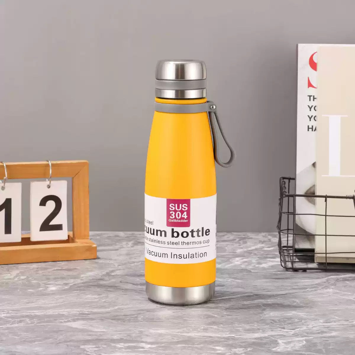 1100 ml outdoor portable sports kettle with hand rope 304 stainless steel vacuum insulation cup business office gift cup