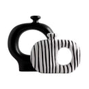 Creative Nordic Black White Striped Ceramic Vase High-End