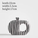 Creative Nordic Black White Striped Ceramic Vase High-End