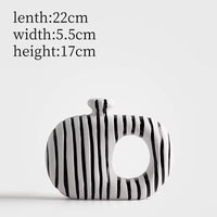 Creative Nordic Black White Striped Ceramic Vase High-End