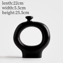 Creative Nordic Black White Striped Ceramic Vase High-End