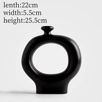 Creative Nordic Black White Striped Ceramic Vase High-End