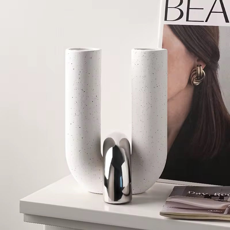 Behanmei U-shaped White Porcelain Vase