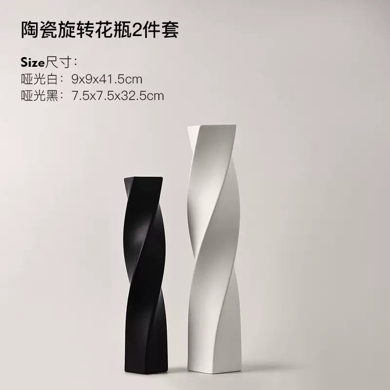 Spiral Shape Nordic Modern Ceramic Vase