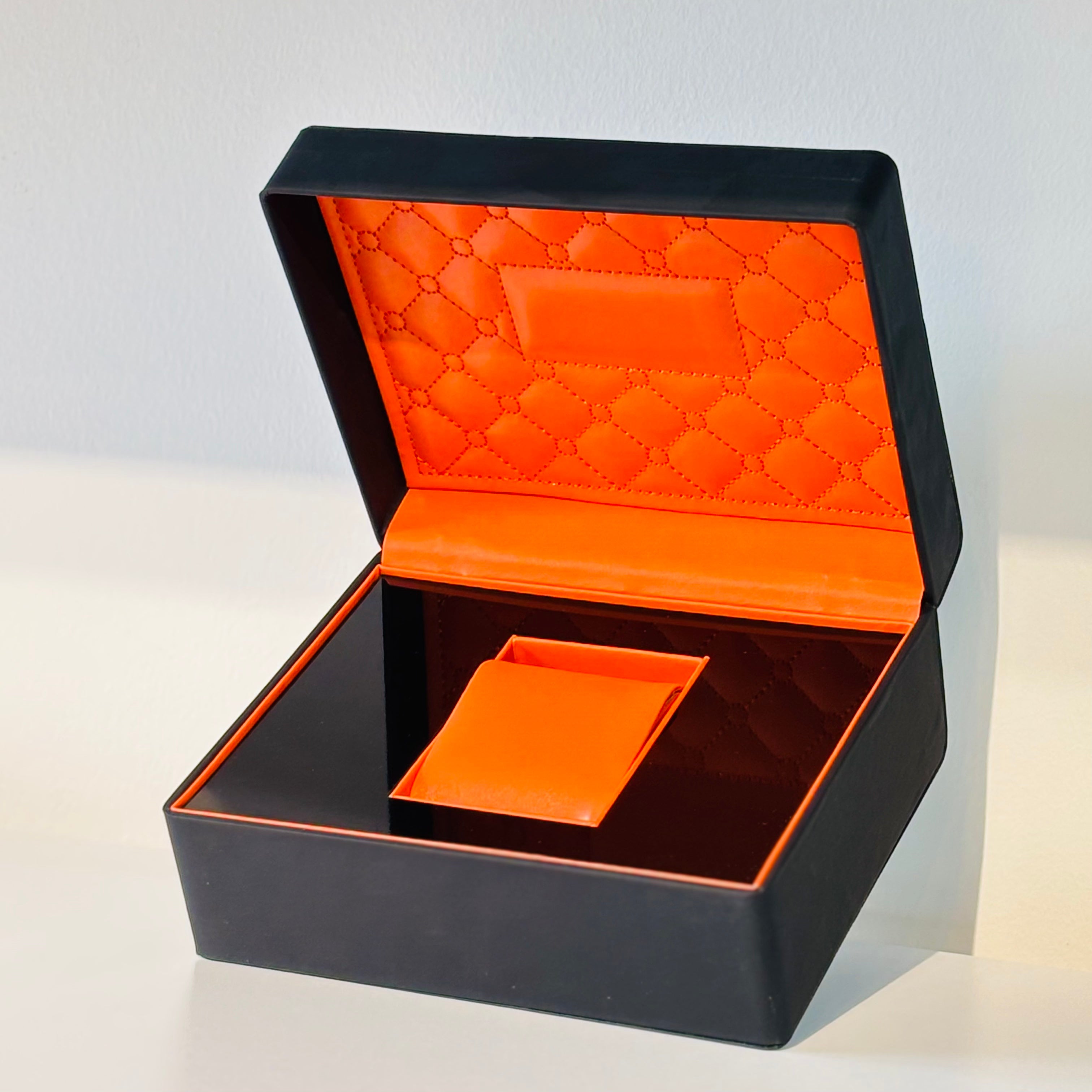 Luxury High-end Orange and Black Leather Box