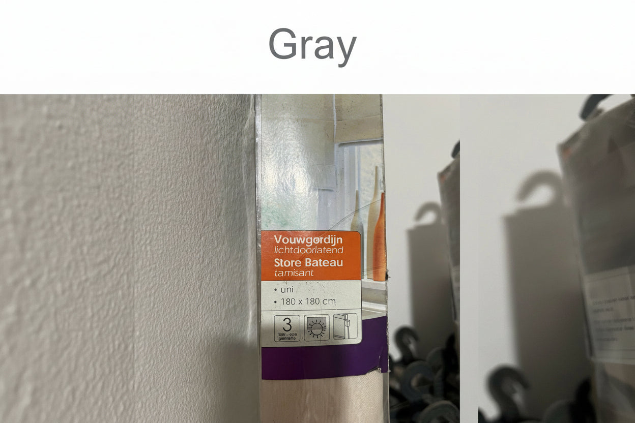 Gray Color Roman Blind (Vouwgordijn / Store Bateau) Made in France