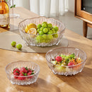 Crystal-Clear Glass Fruit Bowl – Light Luxury Tableware for Salads & Fruits