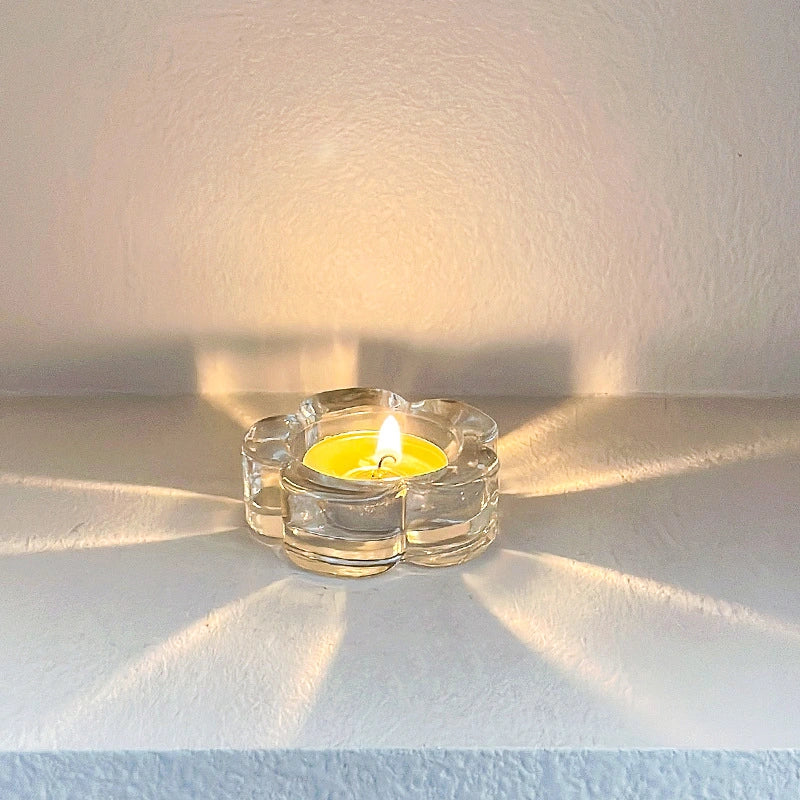 Plum Blossom Glass Candlestick