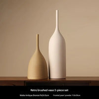 Hand-Brushed Ceramic Vase – Morandi-Style