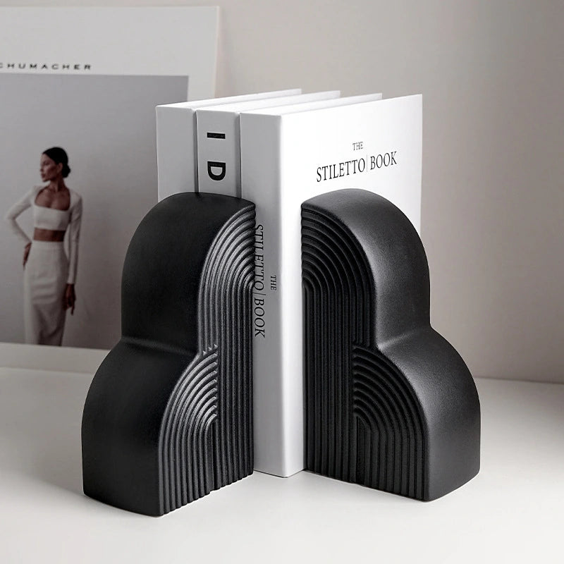 Arched Line Bookends – Matte Polar