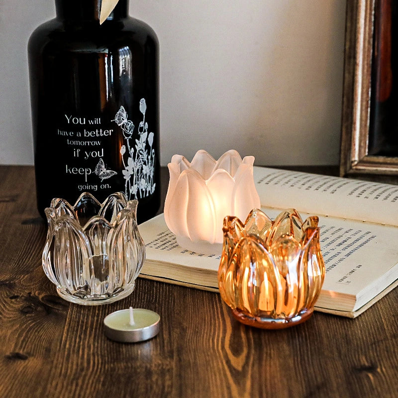 Tulip Glass Candelabra
