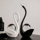 Crystal Ball Couple Swan Ornaments (black and white)