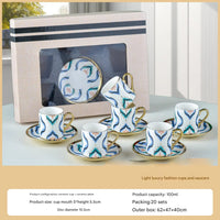 Light Luxury Turkish Coffee Cups & Saucers – Set of Six