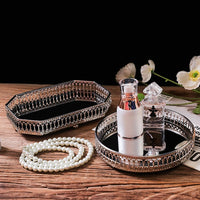 Silver Metal Luxury Mirror Tray