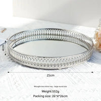 Silver Metal Luxury Mirror Tray