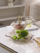 High-End Multi-Layer Glass Fruit & Snack Display Plate Transparent