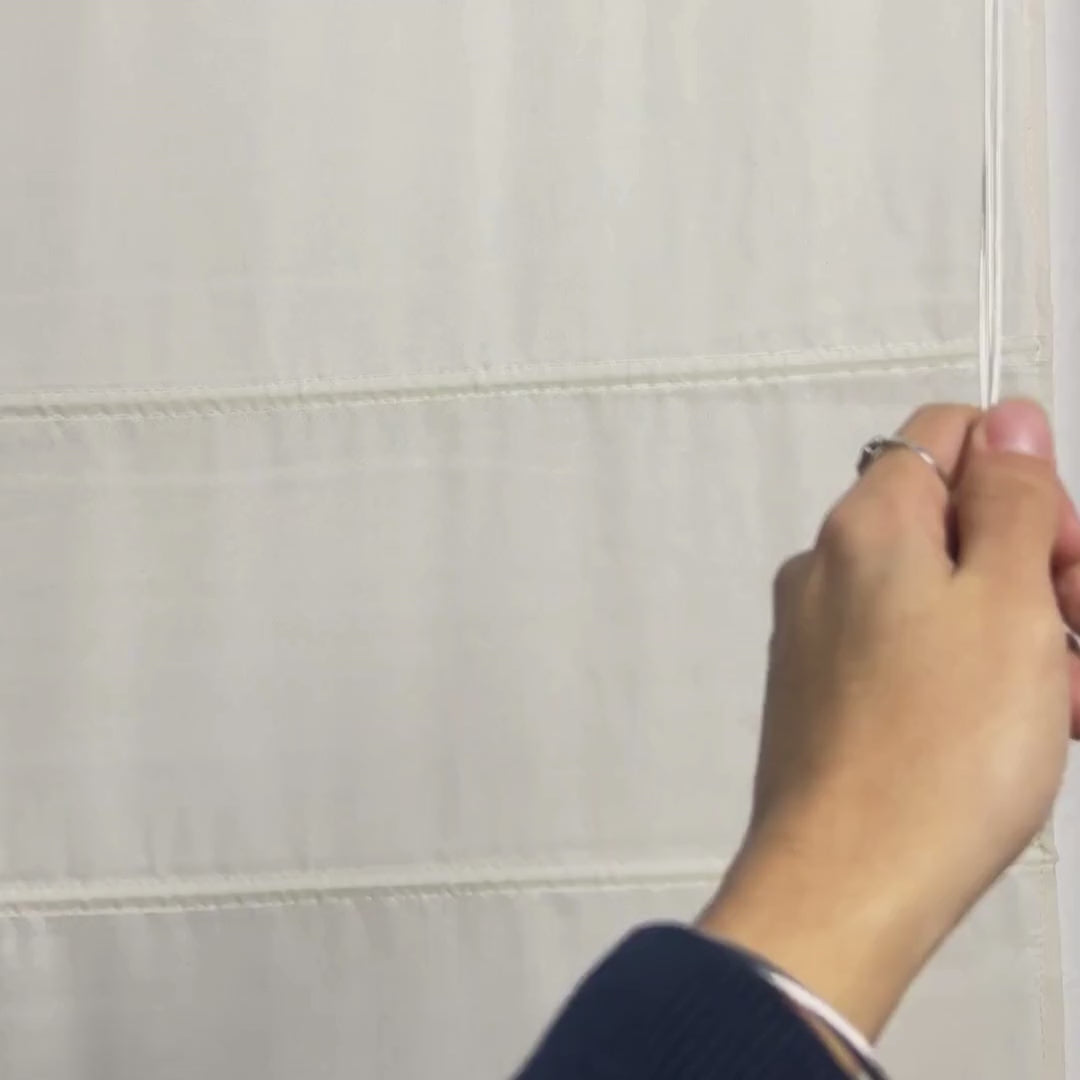 White Color Roman Blind (Vouwgordijn / Store Bateau) Made in France