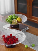 High-End Chinese Style Snack Plate Set Fruit Tray Wood Base